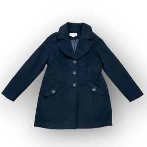 Michael Kors Wool Cashmere Blend Collared Peacoat Solid Black, Women’s 10